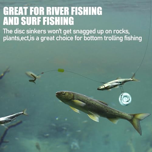 Dr.Fish Fishing Coin Sinkers Lead Fishing Weights Disc Weights No Roll Freshwater Saltwater River Bank Surf Fishing Catfishing - size: 3oz/5 Pack