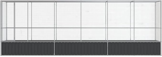 Outdoor Aviary Bird Cage, Galvanized Steel Outside Ample Activity Space Birdcage, 246.7"x42.1"x83.5", -264