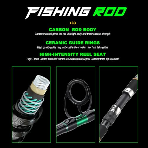 Sougayilang 3 Piece Surf Fishing Rod Combo Medium/Heavy Travel Spinning Rod with 4000/5000 Size Reel Baitfeeder Combo(9'/10'/11'12') - color: green, size: 12ft-Spinning-3Pc-H
