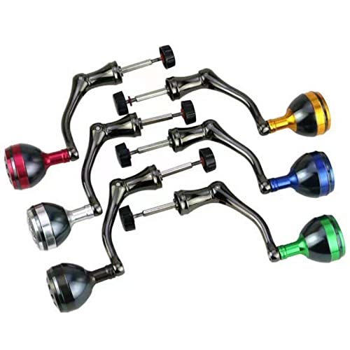 TEQIN Fishing Spinning Reel Handle, Lightweight Metal Single Rocker Arm, Reel Replacement Power Handle Grip, DIY Spinning Reel Handle Grip Modification Gold Large - color: Gold Large