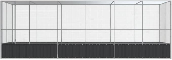 Steel Aviary with Extension, Large Bird Cage with Lockable Door, Aviary Spacious and Versatile Cage Ideal for Parakeets, Parrots, Lovebirds, Cockatiels, Pigeons, 246.1"x81.5"x83.5",-282