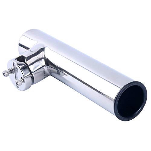 Amarine Made 4Pcs Lower Clamp Fishing Pole Rod Holder for Boat, Stainless Clamp on Fishing Rod Holder for Rails 7/8" to 1"