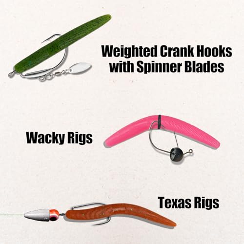 Worms for Bass Fishing FS/RE-04 | Salted Soft Plastic Fishing Lures ,with Hook Slot,Saltwater Freshwater Bass Baits - color: Pink-10pcs