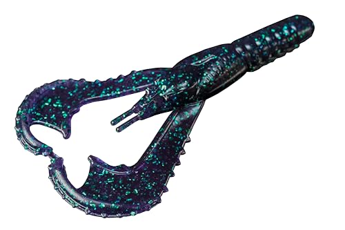 Lunker City Fishing Karate Craw 3" or 4" Soft Plastic Crawfish Bass Lure Open Claws Bait, 7 Per Bag, Made in The USA - color: #42 Junebug, size: 3"
