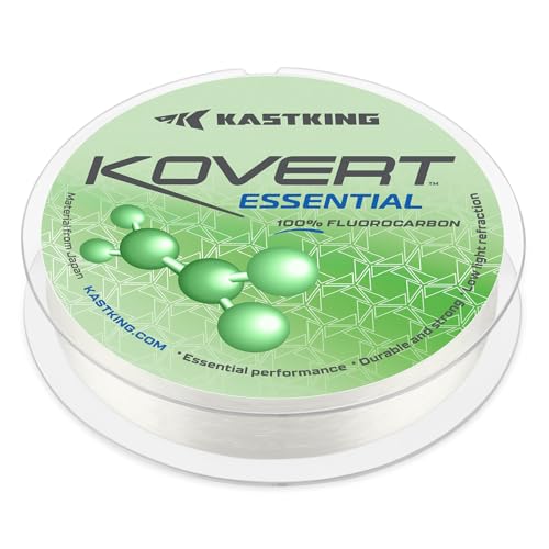 KastKing Kovert 100% Fluorocarbon Fishing Line - Clear Fishing Leader, High Sensitivity, Strong Knot Strength, Shock & Abrasion Resistant, Extreme Clarity, Ultra-Low Visibility, Fast Sinking - color: Kovert Essential (Economic), size: 12LB-50Yds (Clear)