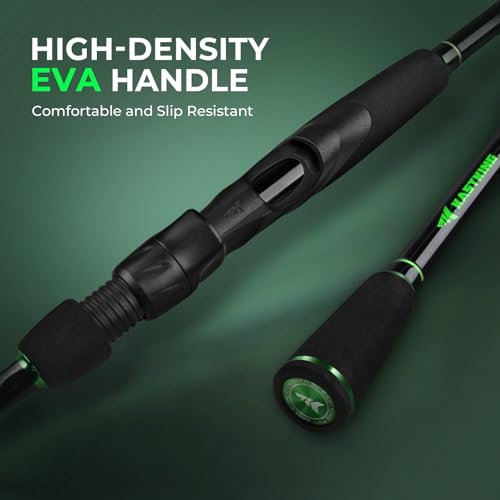 KastKing Zephyr Dual Tip Fishing Rod, Lightweight KastFlex IM6 Graphite Spinning & Casting Rod with Zirconium Oxide Ring Guides, Hook Keeper, EVA Grip, PTS Power Transition System - size: 6'2"-ML/M-Fast(2 Pcs+ Extra Tip), style: Spinning