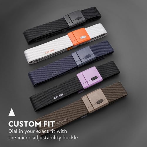 Arcade Belts Adventure Mag Unisex Belt: Heavy Duty Stretch, Metal Free Buckle - color: Polar Mag - Black/Vio