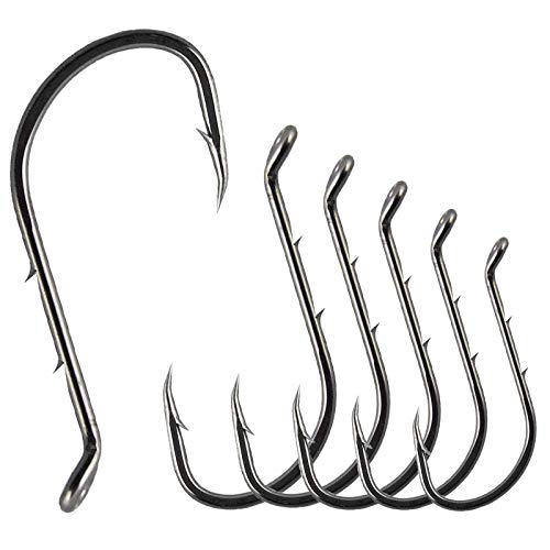 Fishing Baitholder Hooks - 100pcs Barbed Shank Sharp Strong High Carbon Steel Octopus Bait Holder Hooks for Freshwater Saltwater Live Bait Fishing - size: 3/0-100PCS