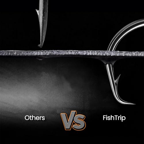 FishTrip 50/100Pcs Inline Circle Hooks for Freshwater Saltwater #4-10/0 | 3X Strong, High Carbon Steel, Rust-Proof, Ultra Sharp Barbed, Fishing Octopus Hooks for Bass, Salmon, Pike, Catfish - size: 4/0_50pcs