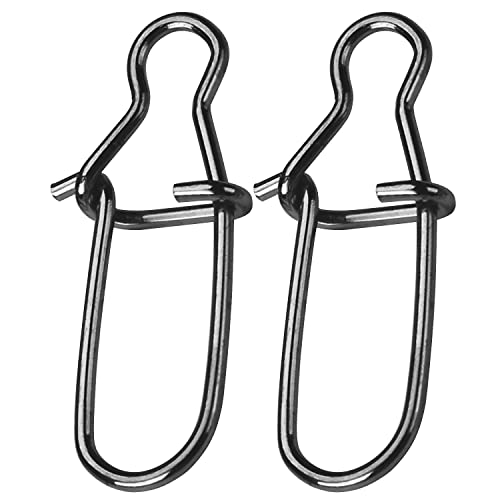 AMYSPORTS High Strength Fishing Snap Clip Duo Lock Snap Swivel Stainless Quick Change Fishing Snaps Solid Black Nickel 26lb-220lb - size: Size1（40lb）100pcs