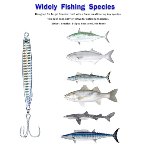 Saltwater Fishing Lures Fishing Jigs Fishing Spoons for Striped bass, Pompano, Spanish Mackerel ，Bluefish - color: Silver (3pcs), size: 1.40oz+2.00oz+2.80oz/40g+60g+80g