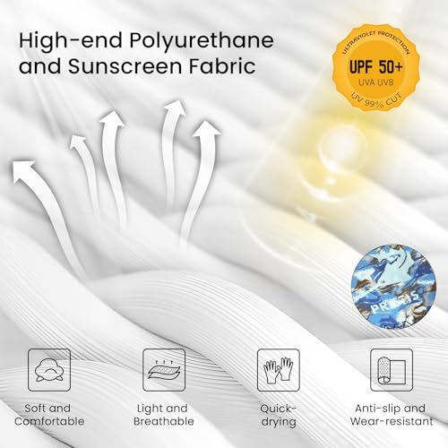 Pristis Half-Finger Fishing Gloves, UPF 50+ Breathable Quick Drying Fingerless Sun Gloves for Women Men, Fly Fishing Hunting Paddling Sailing Kayaking Hiking Canoeing Cycling - color: Snow CAMO, size: S - M