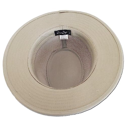 Panama Jack Men's Original Canvas Safari Sun Hat, UPF 50+ Sun Protection Cap, 2.5" Brim - color: Beige, size: X-Large