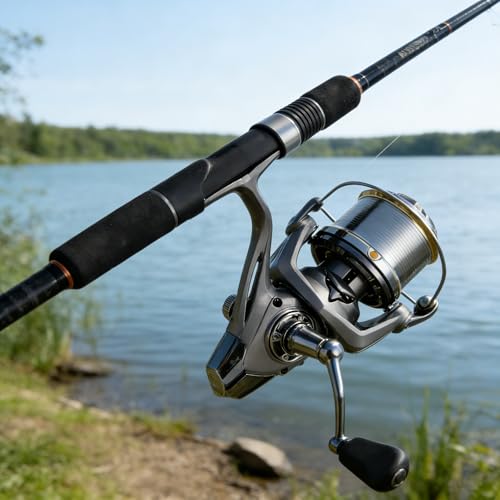 Heavy Duty Spinning Reel Metal Body with CNC Machined Spool 55LB Max Drag 8/10+1 BB Ultra Smooth 4.1/4.6/4.8:1 High Speed Gear Ratio Saltwater Freshwater Fishing Reel for 8000 to 16000 Series - color: SKM12000