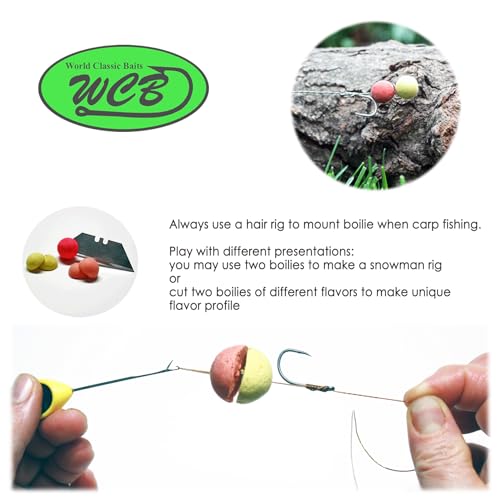 WCB Carp Baits High Protein Boilies 20 mm 1 lb Bag - Carp Bait - Ideal for Carp Fishing - style: Flavor: Sweet Corn