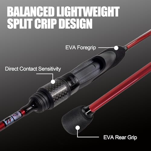 Eupheng Aerospin Ultralight Spinning Rod and Reel Combo | Fast action 6ft travel setup; Fits 2/3/4/5/6lb; High modulus graphite; 9+1 BB 20lb drag reel with ceramic guides - style: 6'0'' Rod&reel