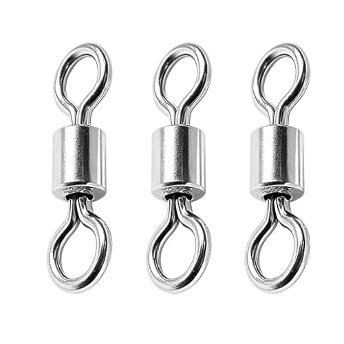 Atibin Stainless Steel Barrel Swivel Snap Saltwater Swivels Fishing High Strength Lure Fishing Swivel Heavy Duty SUS304 - size: #4 (123lb) 50pcs