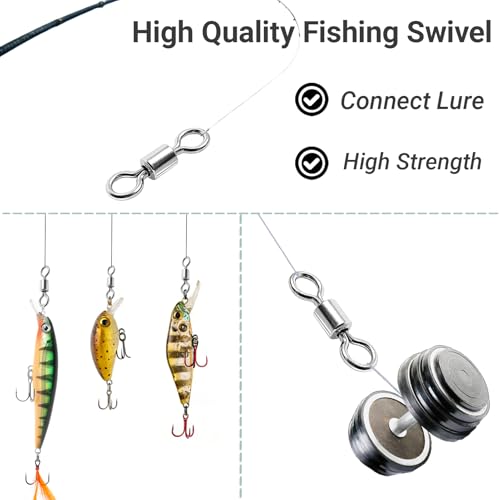 Atibin Stainless Steel Barrel Swivel Snap Saltwater Swivels Fishing High Strength Lure Fishing Swivel Heavy Duty SUS304 - size: #4 (123lb) 50pcs