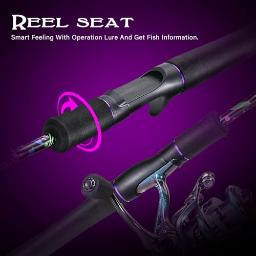 Sougayilang Fishing Rod, 2-Piece Graphite Composite Blank/Fiber Glass Spinning & Casting Rod with EVA Grip, Smooth Transition Fishing Pole - size: 6'0", style: Graphite Blank - Spinning Rod
