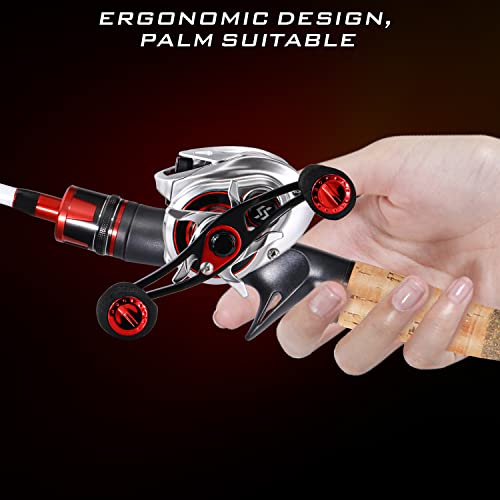 Sougayilang Baitcasting Reel – Lightweight Graphite Frame – 9 + 1 Anti-Reverse Ball Bearings, 8.0:1 High-Speed Gear Ratio Fishing Reel - color: Left-8.0:1