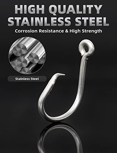 BLUEWING Big Game Circle Hooks Heavy Duty Stainless Steel for Saltwater & Freshwater Fishing - style: Size 10: 20/0, 5pcs