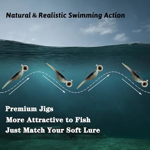 Crappie Jigs,20Pcs Crappie Jig Heads Fishing Jigs for Bass Fishing 1/32oz,1/16oz,1/8oz - color: White, size: 1/8oz