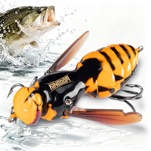 Kingdom Wasp Crawl Bait Insect Bionic Floating Fishing Lures Swimbaits Hard Artificial Baits Lure Freshwater and Saltwater Bass Carp Pike Walleye Fishing ABS Material Carbon Steel Three Book Hook - color: 05, size: 4.2g