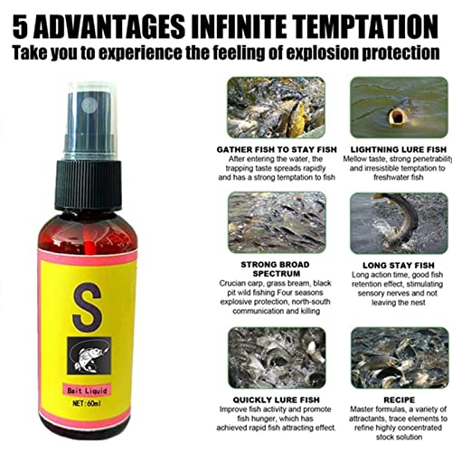 Scent Fish Attractants for Baits - 60ml Natural High Concentration Fish Bait, Safe & Effective Fish Bait Attractant Enhancer Liquid, Practical Anglers Fishing Equipment Accessories - color: 1 PCS