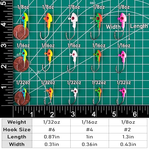 Dr.Fish 10 Pack Crappie Swimbait Jig Heads Freshwater Fishing Jig Minnow Style 3D Eyes Sickle Hook for Panfish Bluegill Bass Walleye Trout Fishing - color: Blue/Green, size: 1/32oz-10 Pack