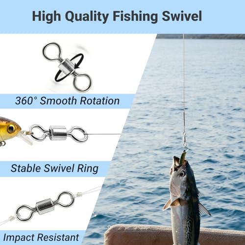 QISHUO Stainless Steel Barrel Swivels Saltwater Connect Lure Swivels Fishing Snap Freshwater Fishing Swivel Heavy Duty SUS304 - size: Size #1/0 (214lb) 25pcs