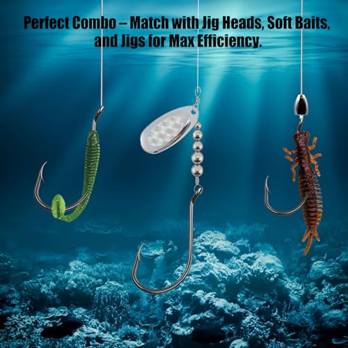9KM DWLIFE Octopus Fishing Hooks, Double Barbed High Carbon Steel Hooks | Corrosion-Resistant Baitholder Circle Hooks with Sharp Points for Bass, Catfish, Walleye, Trout and Saltwater Fishing - size: 4#-100pcs