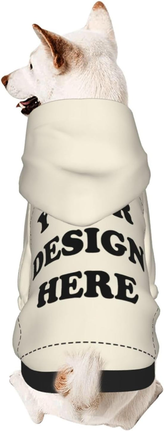Dog Clothes, Custom Dog Hooded Sweatshirt, Personalized Pet Costume Robe Shirt with Text/Image/Club Name/Pet Shop Logo for Small Medium Large Dogs and Cats, CreamYellow, XXS