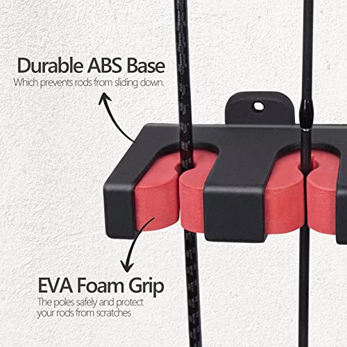THKFISH Fishing Rod Rack Holders Wall Mount Vertical/Horizontal for Garage