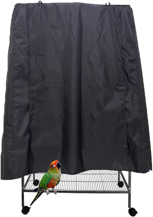 J&C Black 420D Heavy Duty Bird Cage Cover Blackout Sun Light for Night Waterproof Black Material Birdcage Covers for Bird Sugar Glider Cat Rabbit Cage Medium (Upgraded) (XL-38x23.5x51in-Black)
