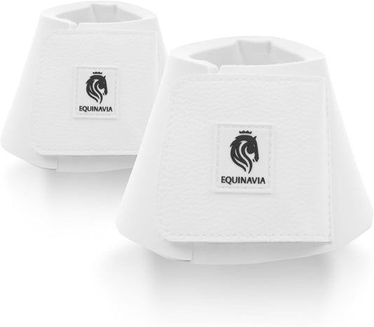 Equinavia Toki Bell Boots for Horses | Neoprene Overreach Boots - White - XXL