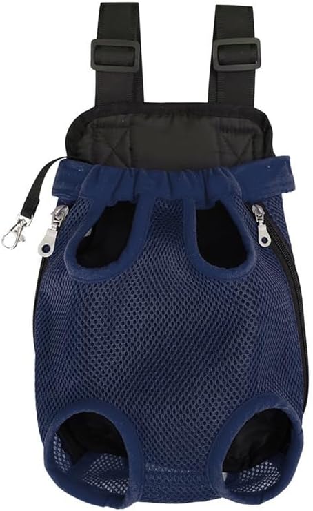 Pet Carrier Backpack - Adjustable Pet Front Cat Dog Carrier Backpack Travel Bag,Legs Out,Easy-Fit for Traveling Hiking Camping for Small Medium Dogs Cats Puppies. (Navy Blue, Small)