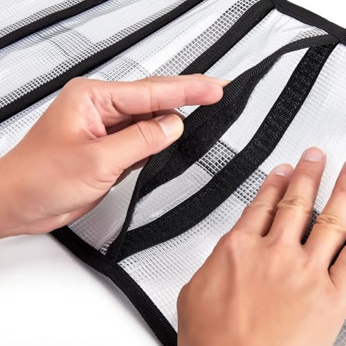 Roll Up Fishing Lure Wraps Set-Durable Lure Bag 6 Pocket PVC Protective Cover Saltwater Hook Covers Fabric Lure Protector Trolling Lure Tackle Box - color: Clear 2-pack, size: 25" X 9"