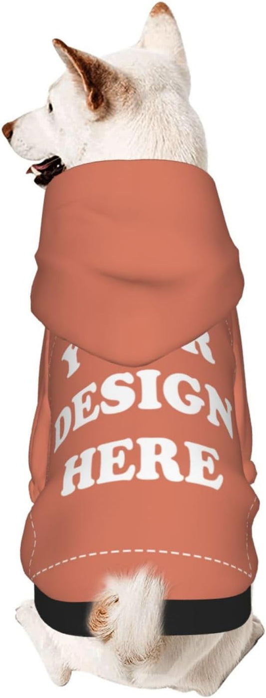 Dog Costume, Custom Dog Hoodie, Dog Name Costume Holiday Pet Pajamas Outfit, Personalized Pet Coat Costumes for Small Medium Large Dogs and Cats for Winter, Coral, L