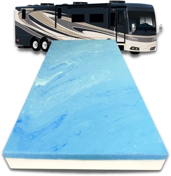 FoamRush 6-Inch Bunk (35" x 79") Mattress Gel Memory Foam RV Mattress Replacement, Medium Firm, Comfort, Pressure Relief, Made in USA, Travel Camper Trailer Truck, Cover Not Included