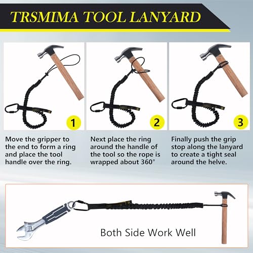 TRSMIMA Safety Tether Tool Lanyard - 20 Pack Fall Protection Absorbing Tool Lanyard Tethering Accessories Nylon Webbing Scaffolding Safety Training for Industrial Workers - size: 20-pack
