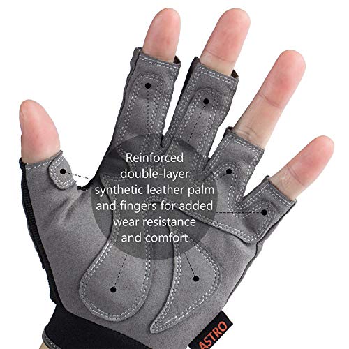 BASSDASH Astro Fishing Gloves Men’s Women’s Fingerless Gloves for Game Fishing Kayaking Paddling Sailing MTB - color: Gray, size: X-Large