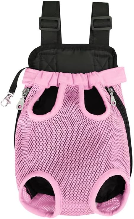Pet Carrier Backpack - Adjustable Pet Front Cat Dog Carrier Backpack Travel Bag,Legs Out,Easy-Fit for Traveling Hiking Camping for Small Medium Dogs Cats Puppies. (Pink, Medium)