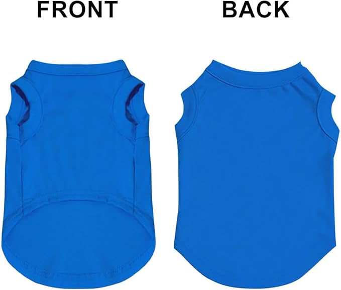 Customized Dog Shirt Custom Pet Clothes T Shirts for Small to Large Dogs Design Image Logo Text Outfits for Puppy Cat Personalized Breathable Sleeveless Pullover Blue, 5XL