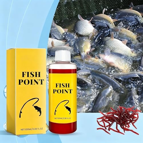 Red Worm Liquid Fish Attractant Spray | Concentrated Bait Scent Additive for Freshwater Fishing | Fast Acting Lure Booster for Watersides & Runs - color: 3pcs