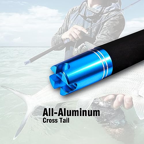 Fiblink 2-Piece Saltwater Spinning Fishing Rod Offshore Graphite Portable Fishing Rod (7 Feet) - style: 8' Heavy