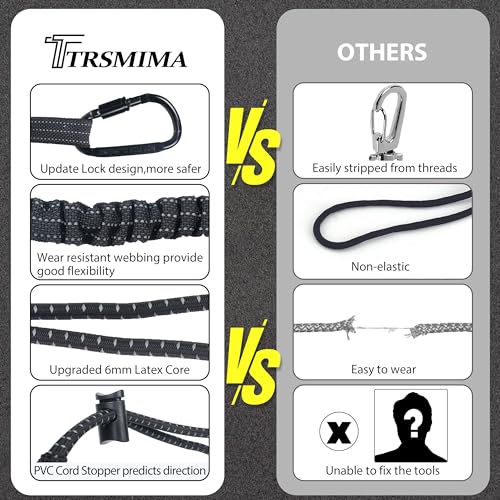 TRSMIMA Safety Tether Tool Lanyard - 50 Pack Fall Protection Lanyard Provide Good Flexibility Aluminum Screw Lock Carabiner Clip Adjustable Loop End - size: 50-pack