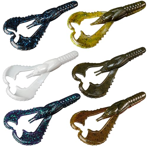 Lunker City Fishing Karate Craw 3" or 4" Soft Plastic Crawfish Bass Lure Open Claws Bait, 7 Per Bag, Made in The USA - color: #282 Big Fish, size: 4"