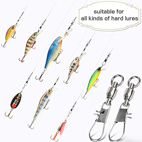 AMYSPORTS Fishing Swivels with Interlock Snap Ball Bearing Swivels Fishing Snap Swivels Saltwater Freshwater Fishing Tackle Leader Lure Jigs Line Fishing Connector - size: size2 (29lb) 25 pcs