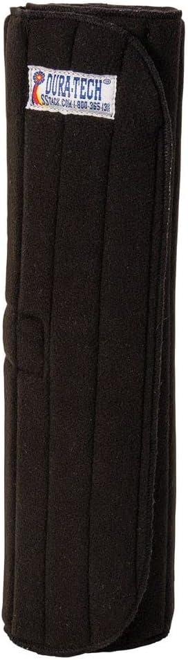 Dura-Tech Secure Fasten Tekno-Dri No Bow Leg Wraps for Horses | Size 16" | Color Black | Secure Hook & Loop Assist Closure | Tekno-Dri Lining | Soft Fleece Outer