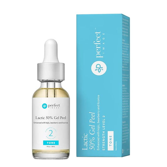 Lactic 50% Gel Peel, Chemical Peels for Face Breakout Scars, Chemical Exfoliant for Face, Strength Level 2, 1.0 fl oz. e, 30 mL – Perfect Image